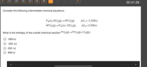 Consider the following intermediate chemical equations. what is the enthalpy of th