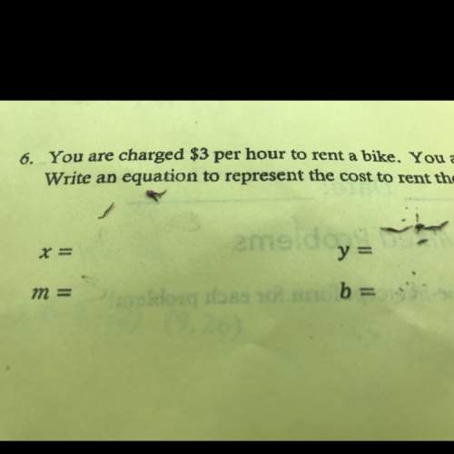 You are charged 3 dollars per hour to rent a bike. you are charged 33 dollars to rent the bike for 7