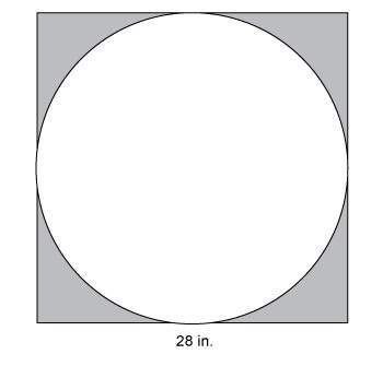Acircle is drawn within a square as shown. what is the best approximation for the area of the shaded