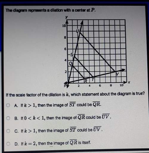 If the scale factor of the dilation is k, which statement about the diagram is true?