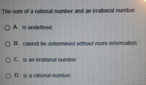 The sum of a rational number and an irrational number