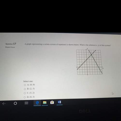 Agraph representing a certain system of equations is shown below. what is the solution (x,y) of this