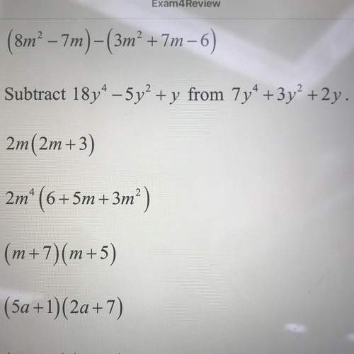 Subtract 18y^4-5y^2+y from 7y^4+3y^2+2y.