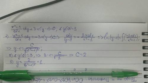 (x2 + 1) dy /dx + 3x(y − 1) = 0, y(0) = 3 how do i go about solving this mess