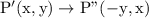 \rm P'(x,y)\to P"(-y,x)