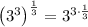 \left(3^3\right)^{\frac{1}{3}}=3^{3\cdot \frac{1}{3}}