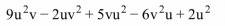 9u²v and which term are like terms?