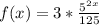 f(x)=3*\frac{5^{2x}}{125}