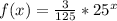 f(x)=\frac{3}{125} * 25^x