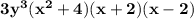 \mathbf{3y^3(x^2 + 4)(x + 2)(x -2)}