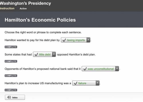 Choose the right word or phrase to complete each sentence. Hamilton wanted to pay for his debt plan