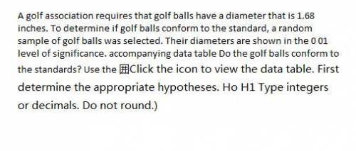 A golf association requires that golf balls have a diameter that is inches. To determine if golf bal