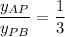 \displaystyle \frac{y_{AP}}{y_{PB}}=\frac{1}{3}