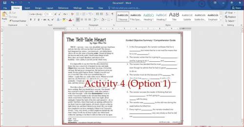 The Tell tale heart by Edgar Allan Poe, Guided Objective Summary / Comprehension Guide Please Fill I