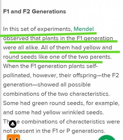 During Mendel's second set of experiments, he allowed the F, offspring from the first experiments to