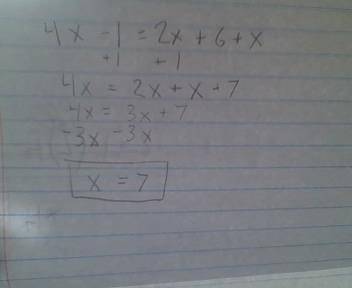 Will give Brinley crown thing! :)

Check if x = 7 is the correct solution to the equation
4x – 1 = 2