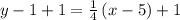 y-1+1=\frac{1}{4}\left(x-5\right)+1