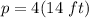 p=4 (14 \ ft)