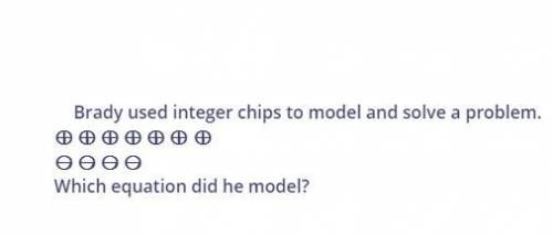 Brady used integer chips to model and solve a problem.

Which equation did he model?