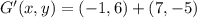 G'(x,y) = (-1,6) +(7,-5)