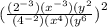 ( \frac{( {2}^{ - 3})( {x}^{ - 3})( {y}^{2}   }{( {4}^{ - 2})( {x}^{4} )( {y}^{6}  }  {)}^{2}