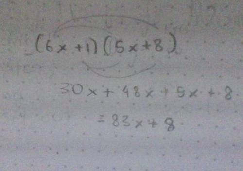 (6x + 1)(5x + 8)
Help me please