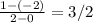 \frac{1-(-2)}{2-0} = 3/2
