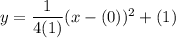 y=\dfrac{1}{4(1)}(x-(0))^2+(1)