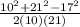 \frac{10^2 + 21^2 - 17^2}{2(10)(21)}