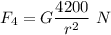 F_4=G\dfrac{4200}{r^2}\ N