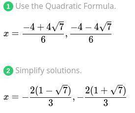 What is 3x^2 + 4x - 8 = 0