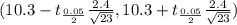 (10.3 - t_{\frac{0.05}{2}  } \frac{2.4}{\sqrt{23} } , 10.3 +t_{\frac{0.05}{2}  } \frac{2.4}{\sqrt{23} } )