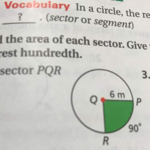 Find the area of sector pqr. give your answer in terms of pie.