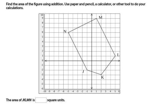 Find the area of the figure using addition. use paper and pencil, a calculator, or other tool to do