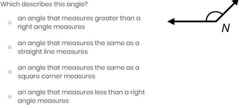 Which describes this angle?  an angle that measures greater than a right angle mea