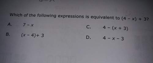 What expression is equivalent to (4-x)+3