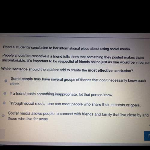 Read a student's conclusion to her informational piece about using social media. people should