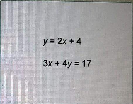 Which choice is the most efficient first step to solve this set of equations?