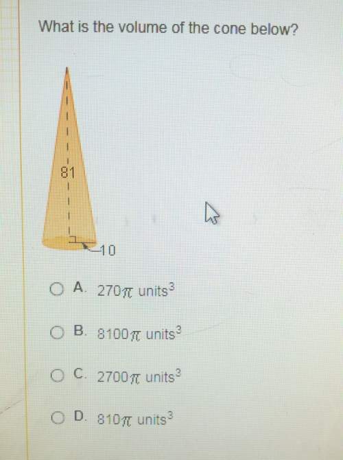 (photo) meewhat is the volume of the cone below?