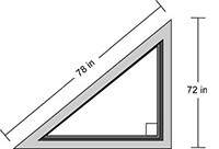 35 points what is the length of the third side of the window frame below? (figure is not drawn to s