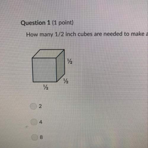 How many 1/2 inch cubes are needed to make a 1 inch cube