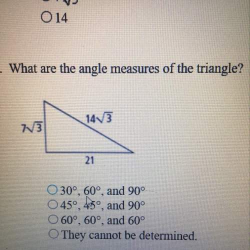 What are the angle measures of the triangle?  (answer choices in picture)