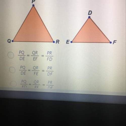 Triangle pqr is similar to triangle def. figures not to scale. which stateme