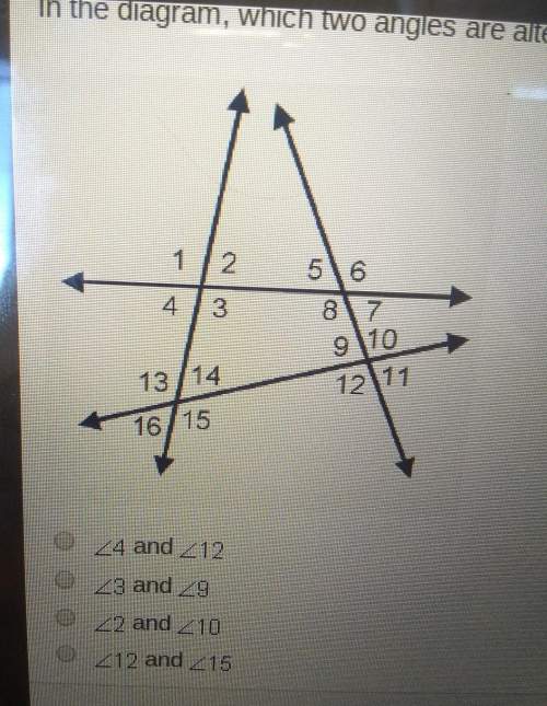 In the diagram, which two angles are alternate interior angles with angle 14?