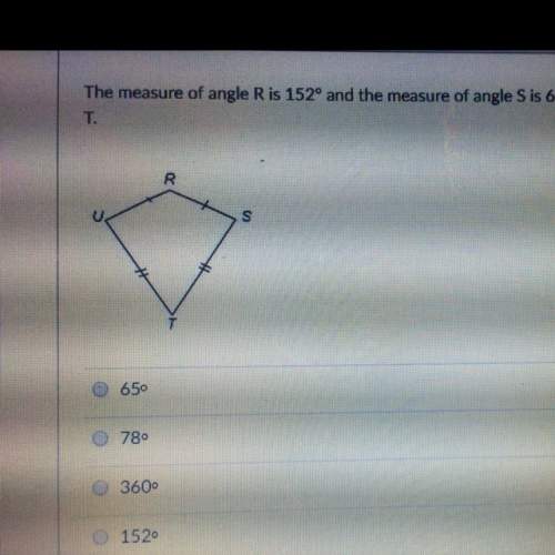 The measurement of angle r is 152 degrees and the measure of angle s is 65 degrees, find the measure