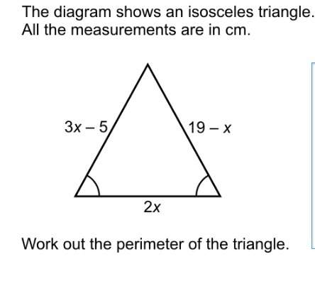 Find an equation for the iscoseles triangle