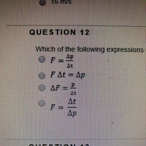 Which of the following expressions is correct for force?