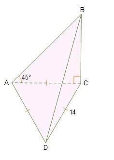 The base of a solid oblique pyramid is an equilateral triangle with a base edge length of 14 units.&lt;