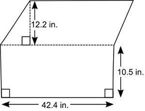 The figure shown has a parallelogram on top and a rectangle below it:  what is the total area