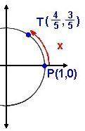 If on the unit circle&nbsp; c, the distance from&nbsp; p(1, 0) to the point&nbsp; t&nbsp; (&nbsp; 4/